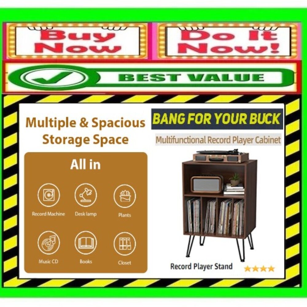 🛑 IYRANY Record Player ➕ STAND Desk TABLE 🆒 DISPLAY Furniture SHELF 💸BUY NOW❗